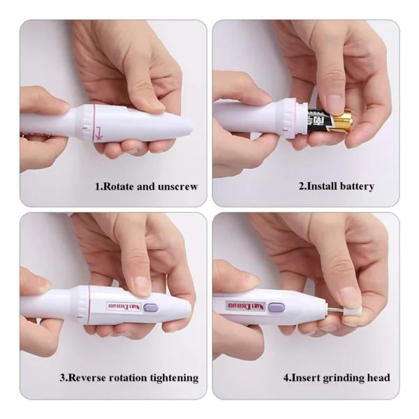 Mini Torno Manicuria Pedicuria Uñas A pila - Imagen 9