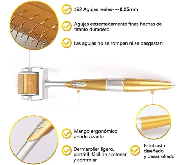 Dermaroller 192 Microagujas Facial Capilar Corporal - Imagen 4