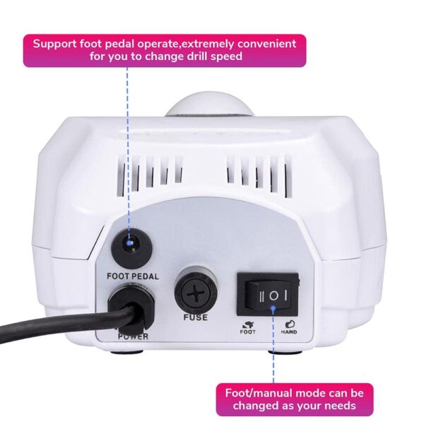 Torno Para Uñas Micromotor Nail Drill 30.000rpm + Fresas - Imagen 6