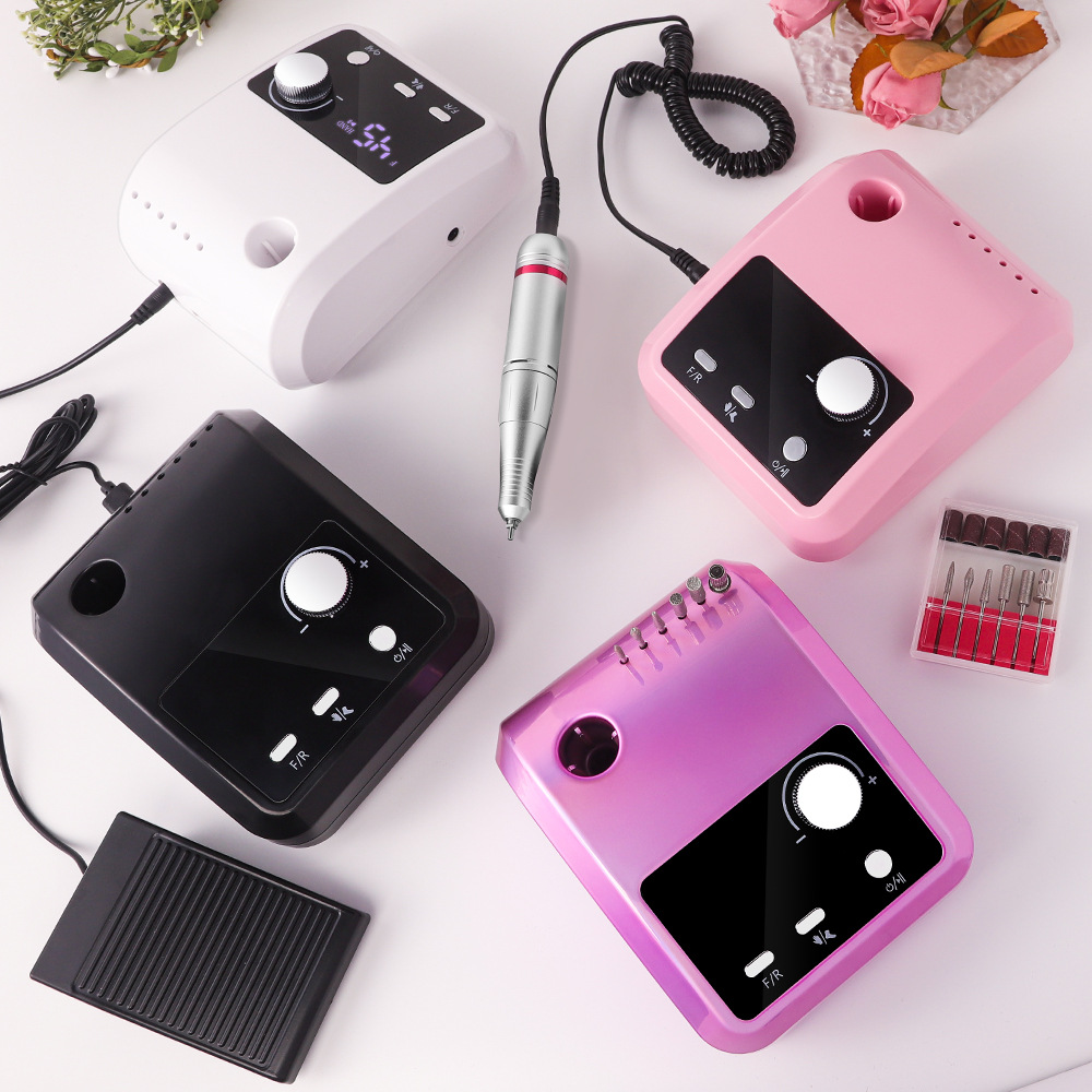 Torno Para Uñas Micromotor Zg204 45.000rpm + Fresas - Imagen 6