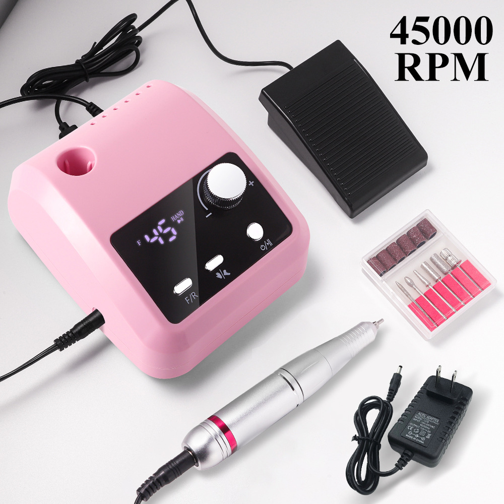 Torno Para Uñas Micromotor Zg204 45.000rpm + Fresas - Imagen 2