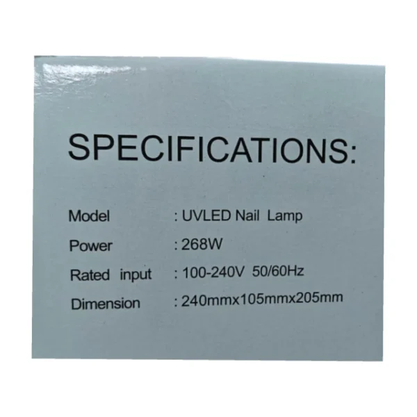 Lampara Para Uñas Cabina Led/uv 2 En 1 Sun Yc57c 268w - Imagen 2