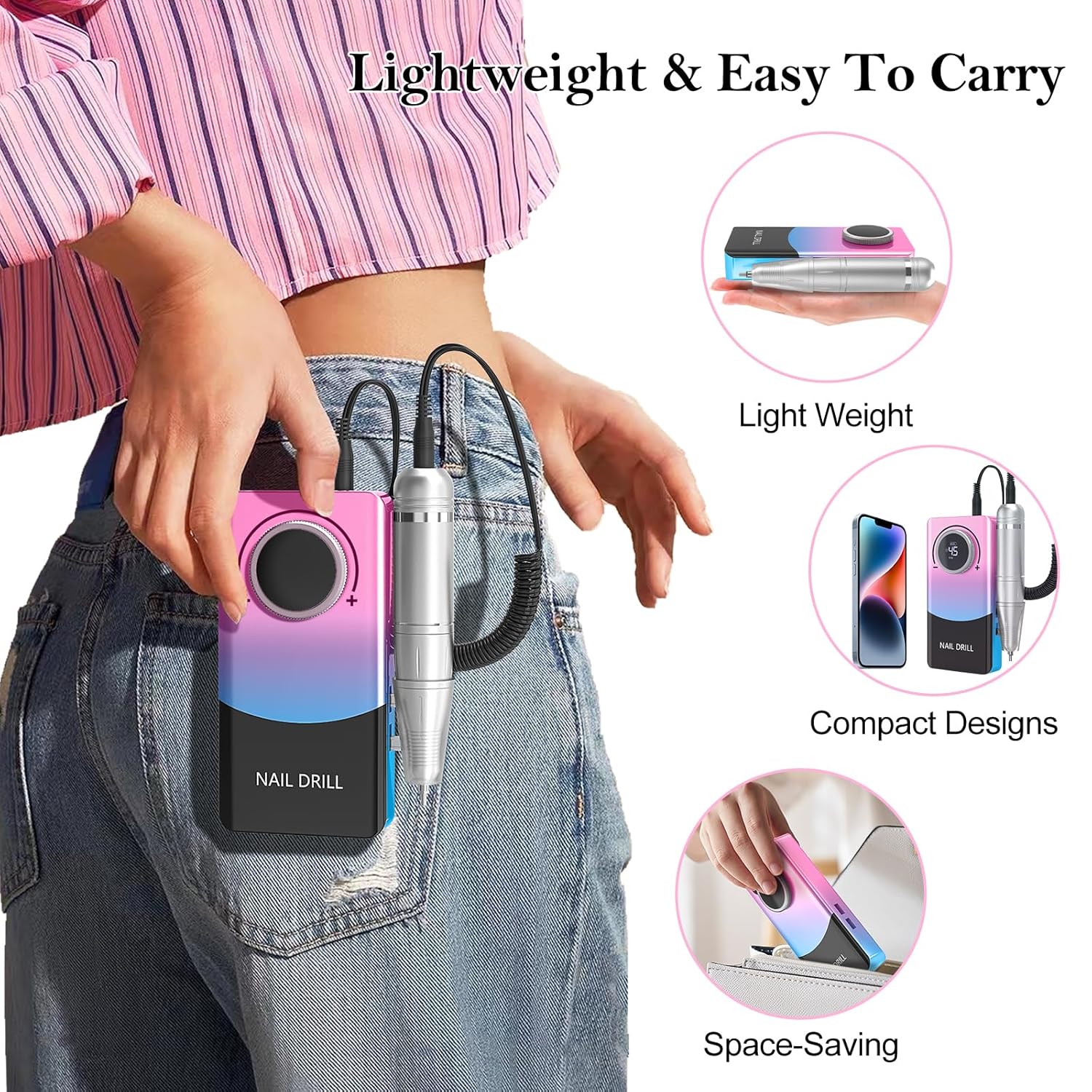 Torno Para Uñas Profesional Dmj-v11 45.000rpm Inalámbrico - Imagen 8