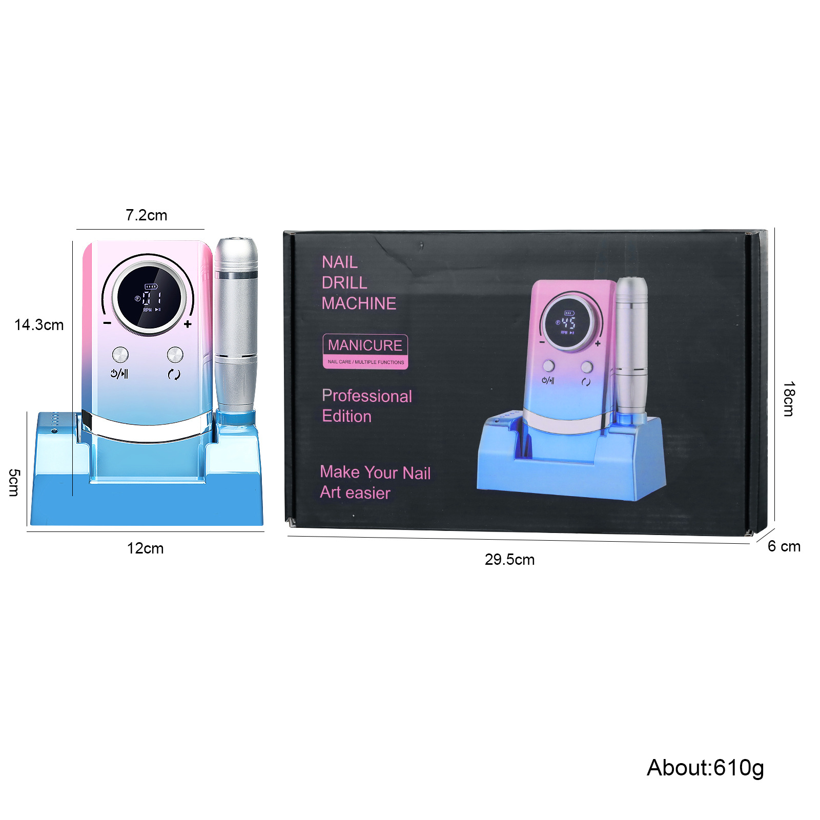 Torno Para Uñas Profesional Dmj-v11 45.000rpm Inalámbrico - Imagen 6