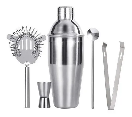 Set De Coctelera Barman Profesional Acero Inoxidable 5 Pcs - Imagen 4