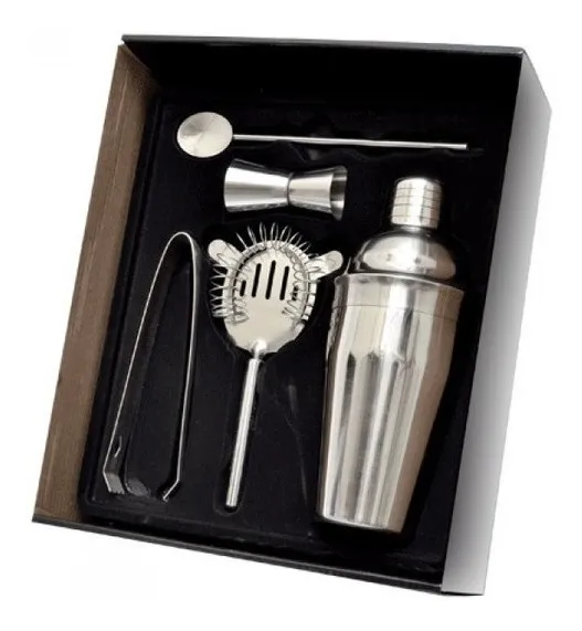 Set De Coctelera Barman Profesional Acero Inoxidable 5 Pcs