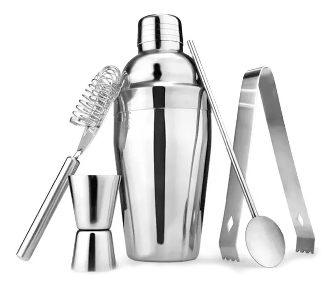 Set De Coctelera Barman Profesional Acero Inoxidable 5 Pcs - Imagen 2