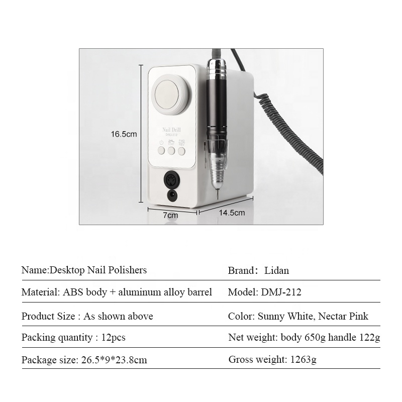 Torno Para Uñas Profesional Micromotor Nail Drill Dmj-212 - Imagen 4